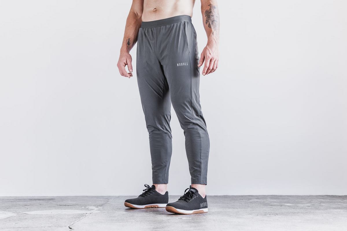 Nobull Lightweight Woven Men\'s Joggers Dark Grey | Australia (ZE3417)